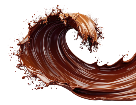 A dynamic swirl of liquid chocolate