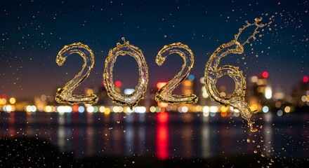 Year 2026 typography celebration conceptual design