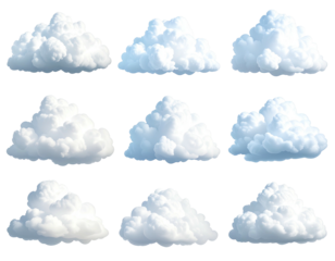 Collection of stylized cloud shapes