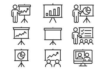 Star outline icon collection with editable stroke for business, infographic, marketing, presentation, chart, graph, data visualization, communication, analysis, report design, vector set