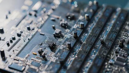 Close-up circuit board components