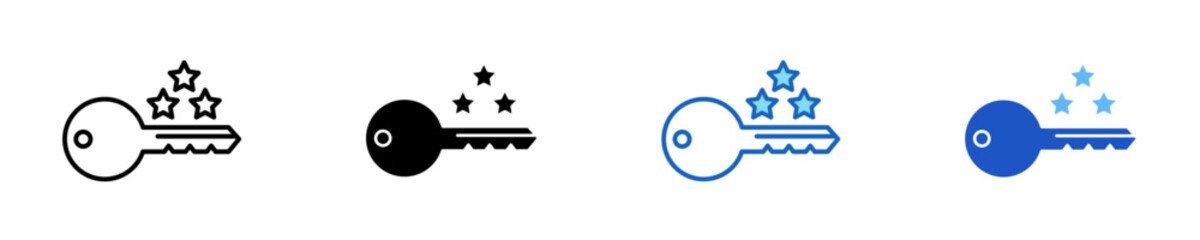 Key Icon Set Multiple Style Collection	