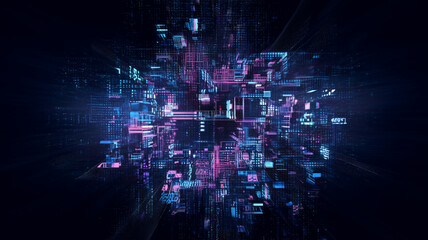 Fototapeta premium Futuristic Digital City Data Visualization