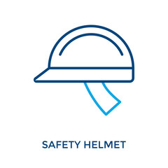 Safety Helmet Icon Outline Color Style. Vector Illustration For Graphic Design