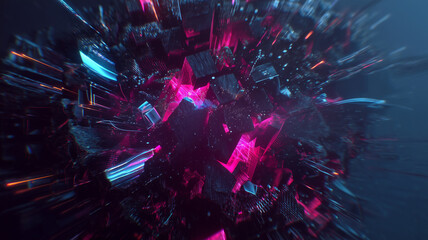 Abstract 3D Particle Explosion Effect