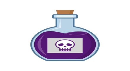 poison bottle with skull label containing purple liquid a dangerous vial used for toxicity concepts in a scientific or fantasy setting