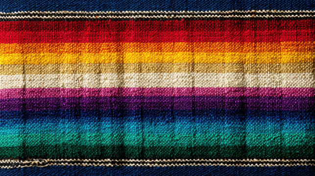 Colorful Guatemalan woven fabric with central pastel gradient background