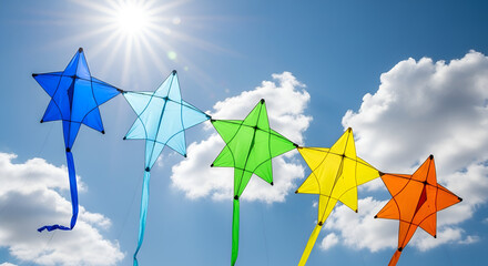 Colorful kite flying celebration makar sankranti, hindu festival honoring sun deity surya