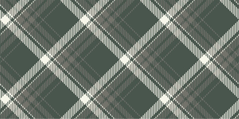 Vector checkered pattern or plaid pattern with dark green base color with white and light green lines.