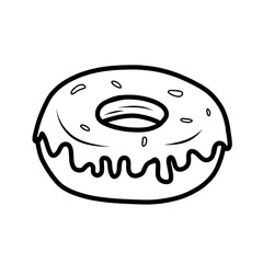 Donut in line style illustration 