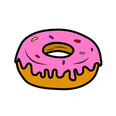 Yummy strawberry donut illustration 