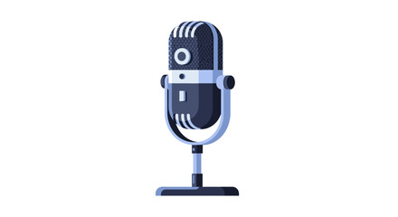 Retro Microphone Icon &ndash; Classic Studio Mic for Podcast, Music Recording, Radio Broadcast, Voice Over, and Audio Communication Design