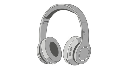 Modern Wireless Headphones Isolated on White – Stylish Over Ear Audio Device for Music, Gaming, Podcast, Studio, and Digital Entertainment Design