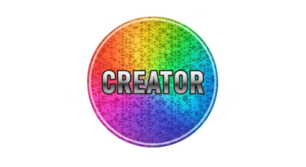 Colorful easter egg with the word creator isolated on transparent background