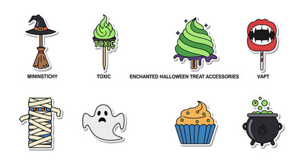 halloween treat accessories fun halloween themed sweets and goodies for party invitations cards decorations and holiday promotions