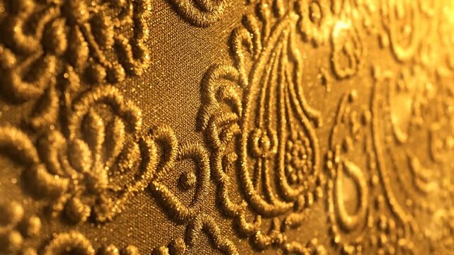 golden traditional festive fabric design