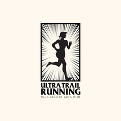 ultra trail run logo vector image