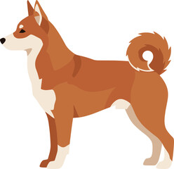 Minimalist Geometric Shiba Inu Dog Breed Simple Graphic Illustration
