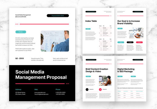 Blue Pink Social Media Management Proposal