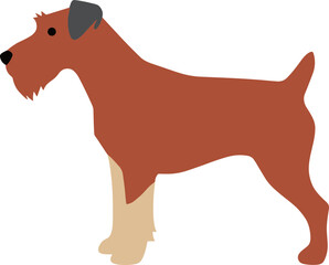 Minimalist Flat Illustration Airedale Terrier Breed Cute Domestic Animal