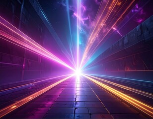 Futuristic Light Trails Pathway.