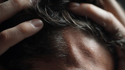 Close-up Photo of a Person Scratching Their Head