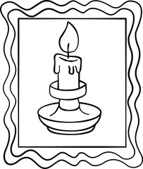 Letter to Santa Coloring Clipart Set , Christmas Frames & Holiday Line Art, Vector illustration 