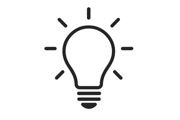 Light bulb line icon. Symbol of creativity, innovation, and inspiration. Metaphor for a great idea, solution, knowledge, and creative thinking. Electric lamp pictogram.