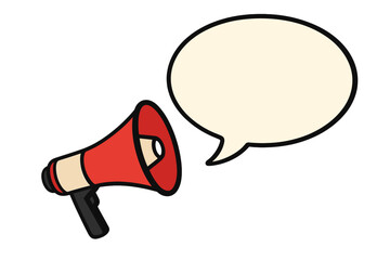 Megaphone with act now speech bubble. Loudspeaker for business, marketing, and advertising. Call to action banner. Urgent announcement or promotion concept vector illustration.