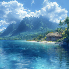 tropical island in the sea