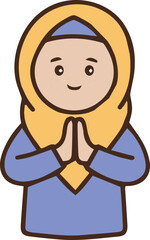 A moslem girl greeting of Eid