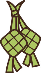 vector illustration of a Indonesian Traditional food Ketupat