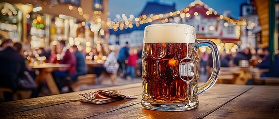 Beer is enjoyed at Oktoberfest.