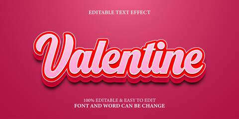 Valentine day editable text effect,love text style