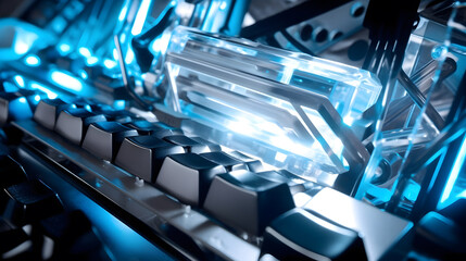 Glowing Aqua Blue Backlights