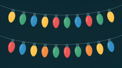 String of festive lights bringing joy for holidays and celebrations animated vector art on a dark