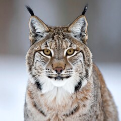 Obraz premium Close-up of a furry, wild feline's face