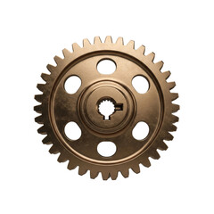 antique clock gear, vintage cog wheel, aged brass mechanism, steampunk machinery part, intricate watch component, single gear isolated, transparent background png, old timepiece gear, historical clock