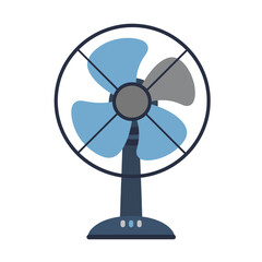 Blue Table Fan with Blades Illustration