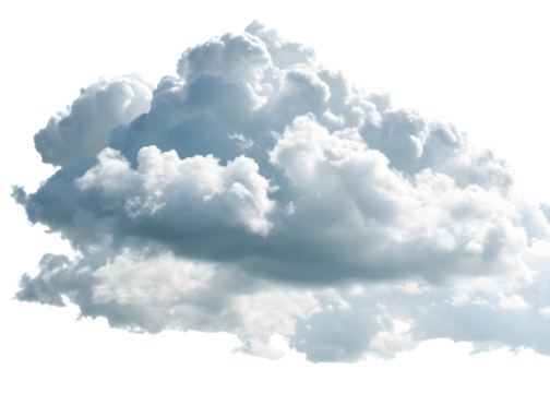 Fluffy white cloud isolated on transparent background