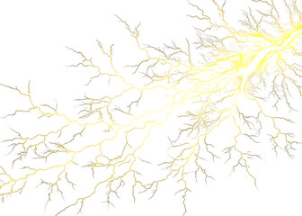 Fototapeta premium Yellow lightning bolt isolated on transparent background