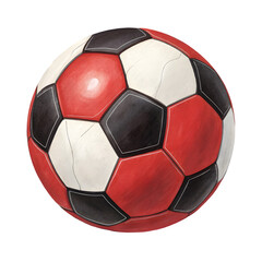 Obraz premium Watercolor illustration of a soccer ball isolated on transparent background