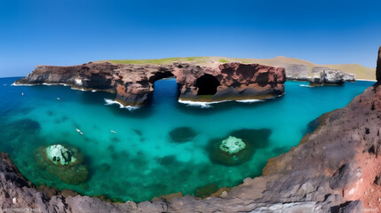Geological artwork beneath the waves