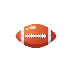An illustration of an American football, featuring brown leather and white stripes, isolated on a white background.
