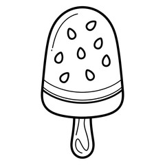 Ice Cream Bar Coloring Page for Kids: Summer, Dessert, and Frozen Treat Scene Printable
