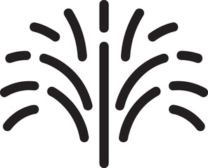 Black Fireworks Icon  Festive Celebration Vector for Creative Projects