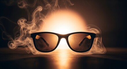 Smoky eyewear, a contemporary, atmospheric, dramatic display of spectacles