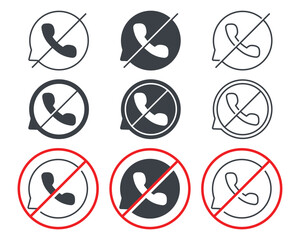 No phone calls. Forbidden call icon. Illustration vector