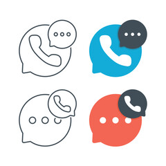 Phone call with message icon. Illustration vector
