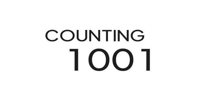 Counting number from 0 to 6000 animation. Stopwatch counter number.